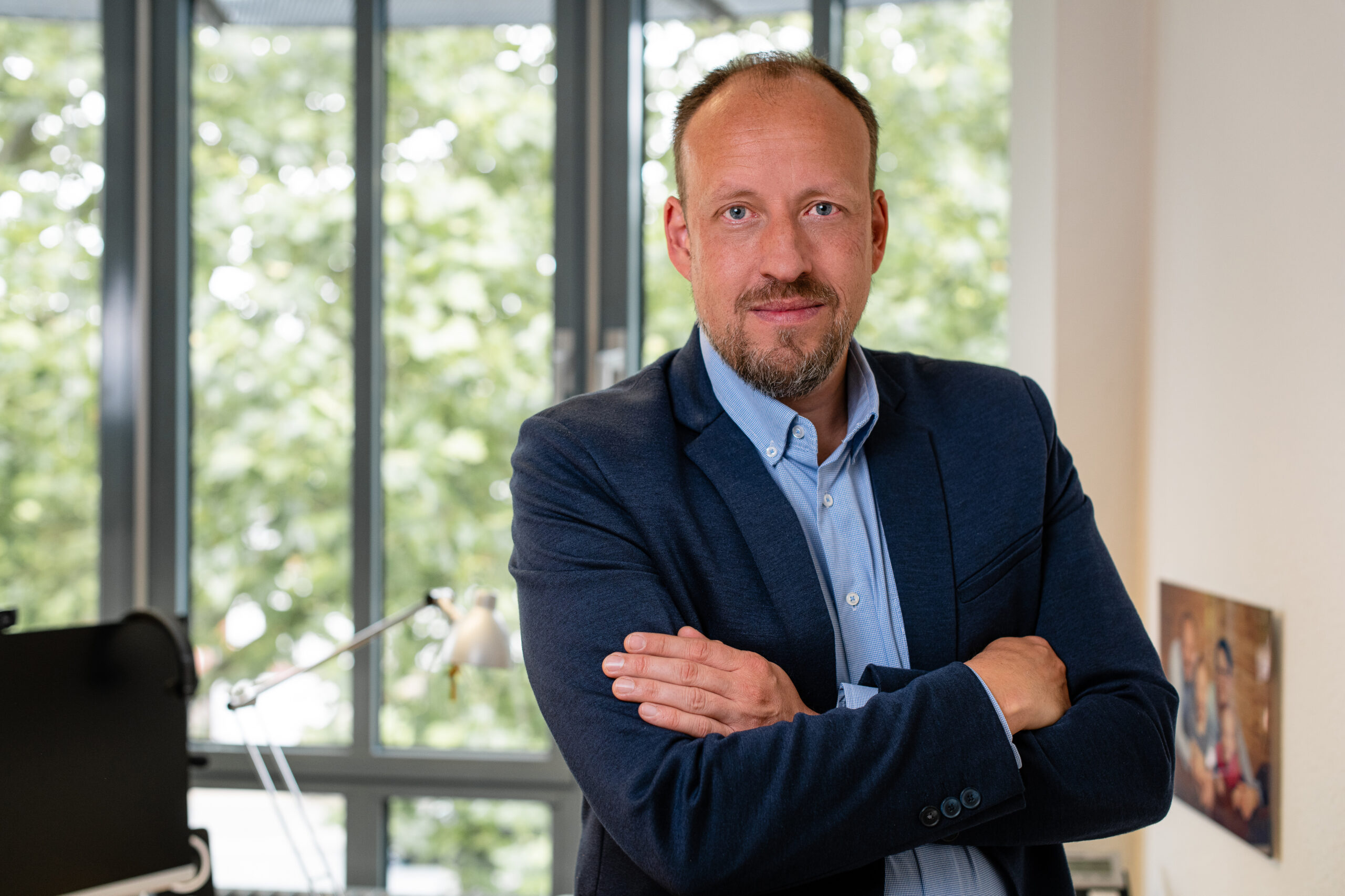 Dr. Johannes Wamser in seinem Büro des Dr. Wamser + Batra HQ Bochum.